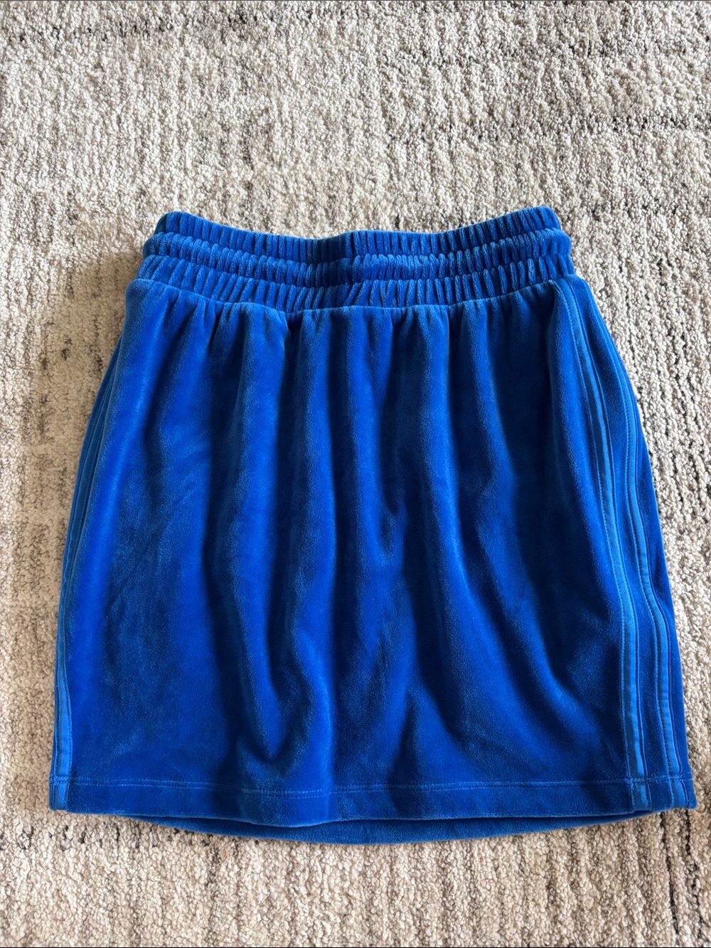 adidas Royal Blue Velour Kids Skirt with Drawstring - Picture 2 of 4